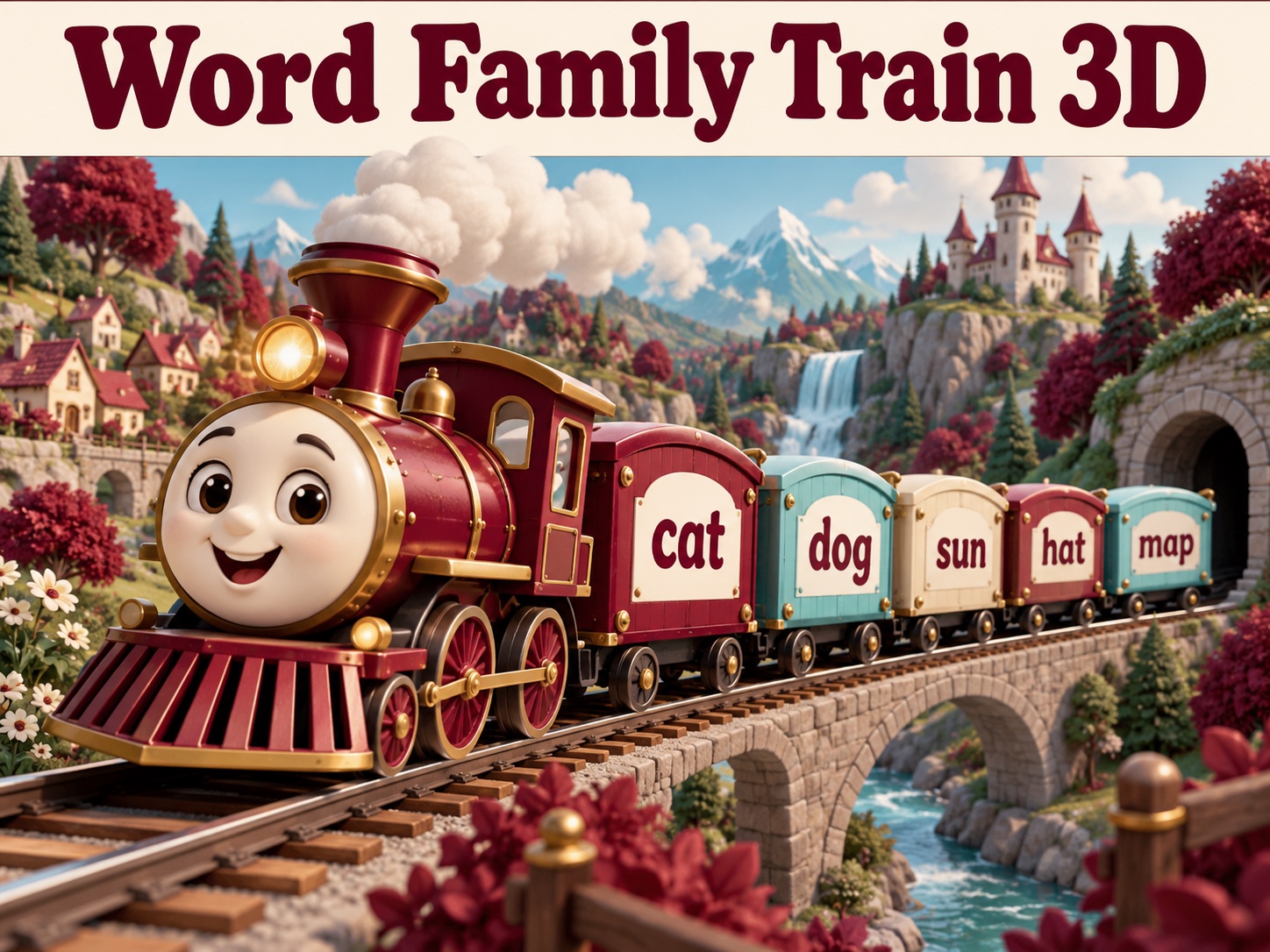 ภาพปก Word Family Train 3D — รถไฟตระกูลคำ
